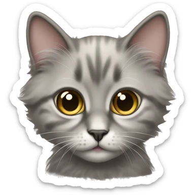 A domestic long hair kitten with super round and big eyes sticker