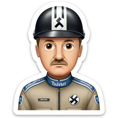Adolf Hitler as a NASCAR racer sticker