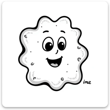 A happy hand-drawn sponge character with a big smile sticker