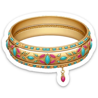 A hand in ehivh cute indian bangles are shown sticker