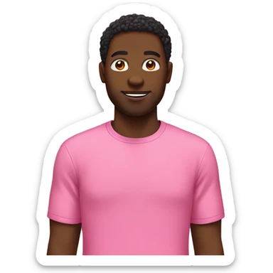 Black man emoji, pink t shirt, 
hand on the forehaed sticker