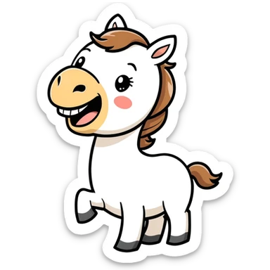 Horse laughing funny drawing stile sticker