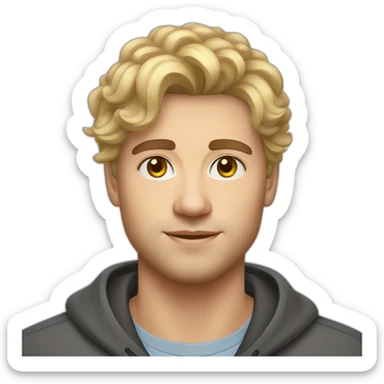 ukrainian male 25 years old with light russo hair sticker