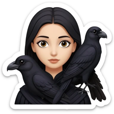 Black aly is the wife of cregan stark and looks like Hande Erçel. She has a raven on her shoulder  sticker