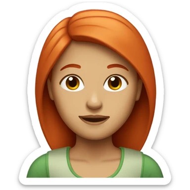 lady with straight red hair sticker