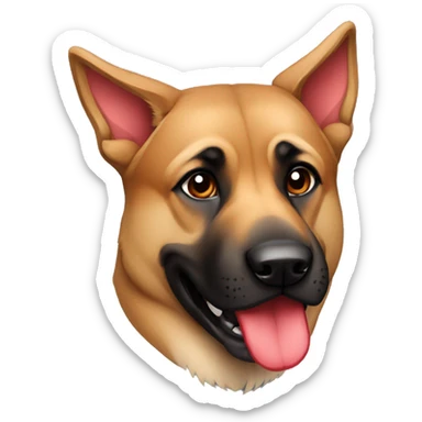 German Shepard like boxer with red gloves  sticker