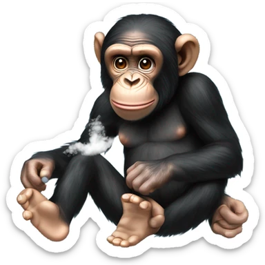 Chimpanzee hitting the vape mod Drag 4 sticker
