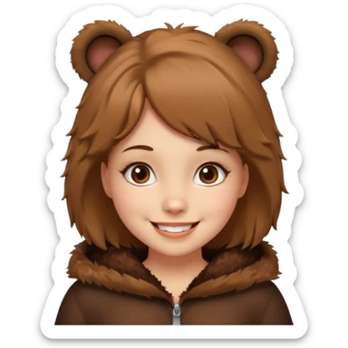 girl wearing bear costume sticker