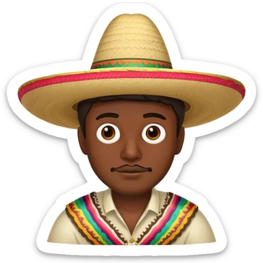 Mexican guy with sombrero  sticker