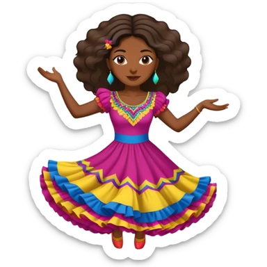 Colombia dancing lady sticker