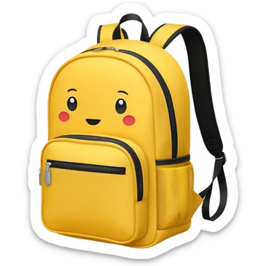a yellow kid Backpack with zip sticker