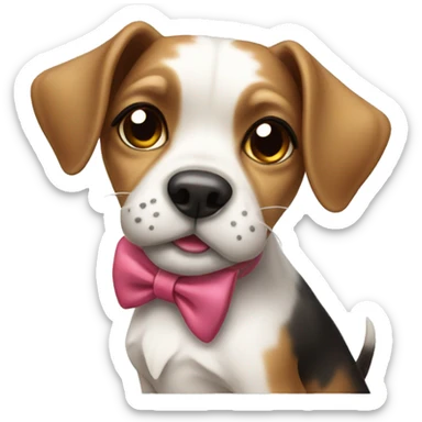 coquette dog wearing bow sticker