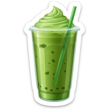 realistic green iced matcha drink to go drink sticker