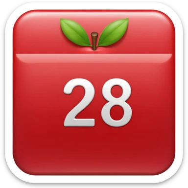 calendar with number 28, apple style emoji sticker