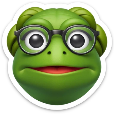 Kermit the frog wearing nerd glasses  sticker