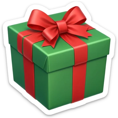 Present Box green and red sticker