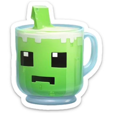 Minecraft Slime with cup on milk sticker