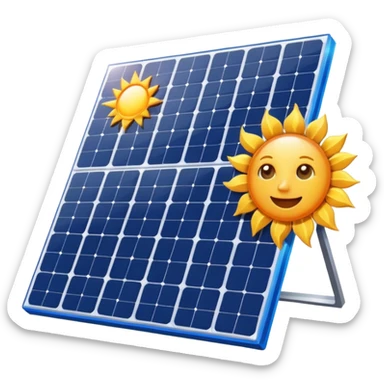 solar panel with sun sticker