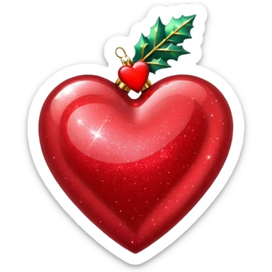 Christmas heart sticker