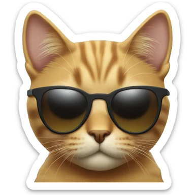 Cat with sunglasses sticker