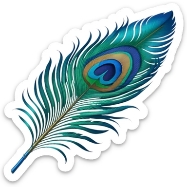 Single Peacock feather sticker