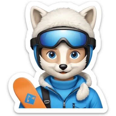 Snowboarder Arctic Fox sticker