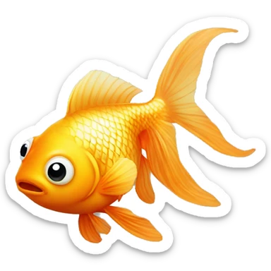 small cute gold fish with big eyes  sticker