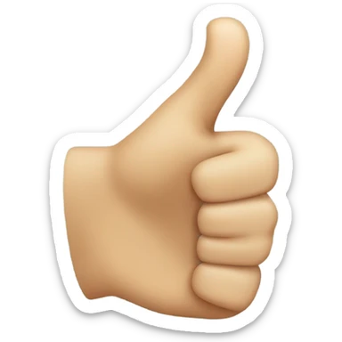 Thumbs up but the thumb is bent  sticker