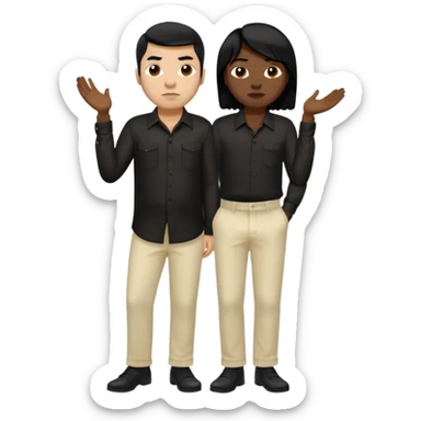 Chino Moreno with black silk shirt, cream loose pants sticker