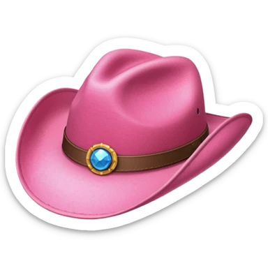 Pink cowboy hat sticker