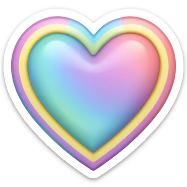 Pastel Rainbow girly heart sticker