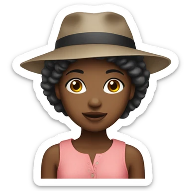 African American girl with a hat sticker
