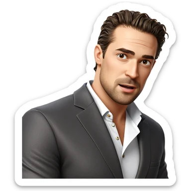 mature man in white shirt sticker
