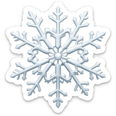 Snow flake heart sticker