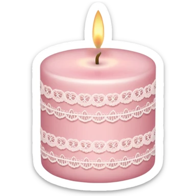 make a candle with a light pink lace sticker