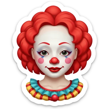 female clown sleeping eyes closed sticker