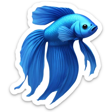 Blue betta fish sticker