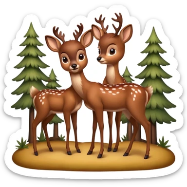 two Bambi deer  sticker