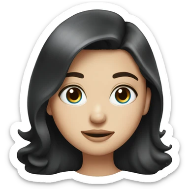 Birthday beautiful girl with dark hair and blue eyes sticker