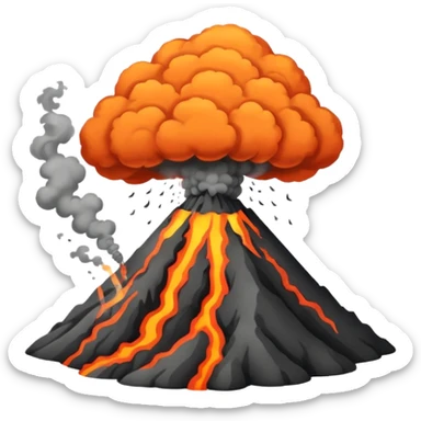 Volcano smoking before eruption sticker
