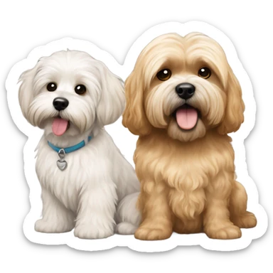 golden doodle and shih tzu sticker