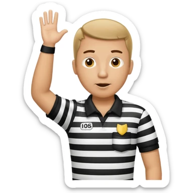 referee with raised arms crossed like an X sticker