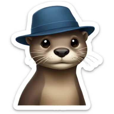 otter wearing a hat sticker