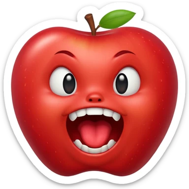 normal apple brand emoji with jaw dropped and mouth open sticker