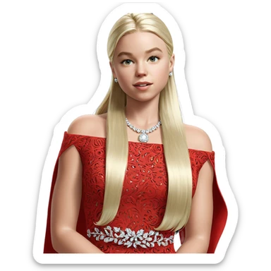 blonde girl in elegant dress sticker