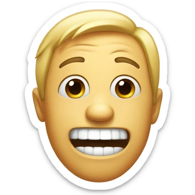 laughing face looking nervous sticker