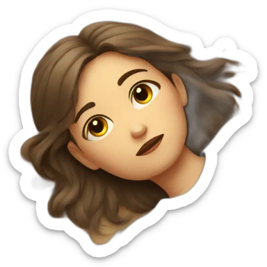 Girl laying on floor on the beach while looking sad and grumpy sticker