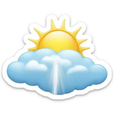 clouds with rays coming out of it  sticker