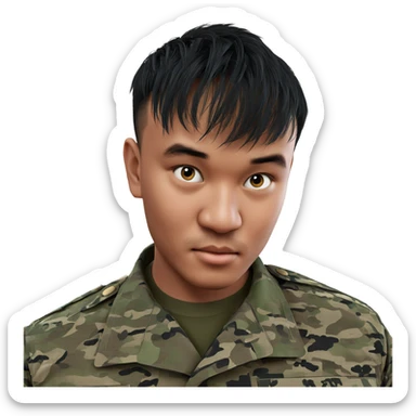 military portrait of soldier sticker