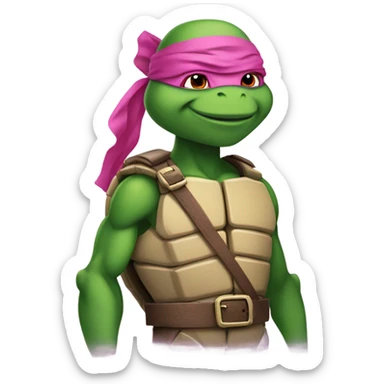 Raphael from teenage mutant ninja turtles wearing a pink tut sticker